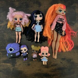L.O.L. Surprise! O.M.G. Doll Lot of 6 Mixed Sizes OMG Tweens Tot & Accessories